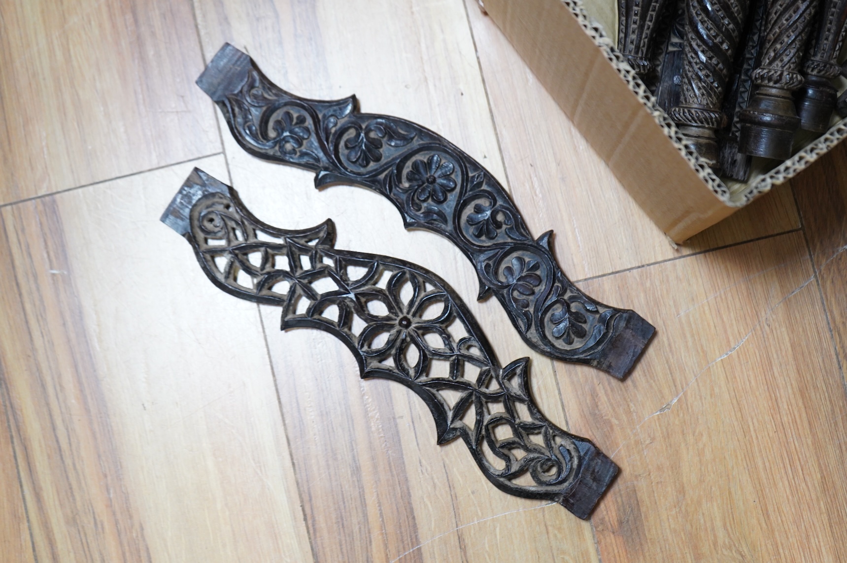 A 19th century Indian carved rosewood ‘Lord Krishna’ bed